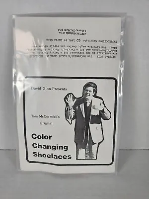 Vtg Color Changing Shoe Laces David Ginn Magic Trick (NOS) 1981 • £14.46