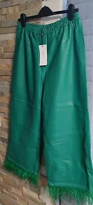 Karen Millen Womens Real Leather Trousers Size 14 • £65