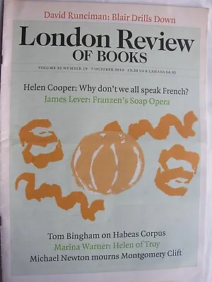 LONDON REVIEW OF BOOKS Oct 7 2010 Tony Blair Jonathan Franzen Bipolar Disorder • £8.50