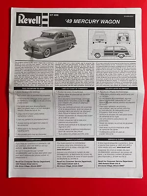 Revell- 1949 Mercury Wagon - Original Model Kit Instruction Sheet /Decals -1/25 • $12