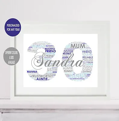 30th Personalised Birthday Gifts Wall Art Frame Poster Birthday Keepsake Gifts • £24.15