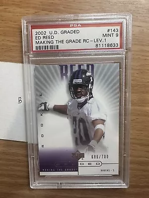 Ed Reed = 2002 Upper Deck UD Graded Rookie RC #143 PSA 9 Mint /700 Ravens HOF B • $34.99