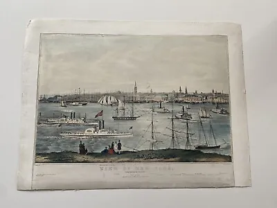 Original N. Currier & Ives Print View Of New York From Brooklyn Heights Medium • $245