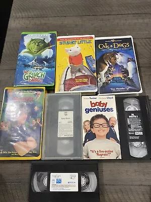 Lot Of 8 VHS Live Action Family Movies- Grinch Baby Matilda Stuart Little • $19.99