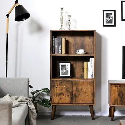 Retro Storage Unit Scandinavian Wood Display Cabinet Living Room Tall Sideboard • £88.50