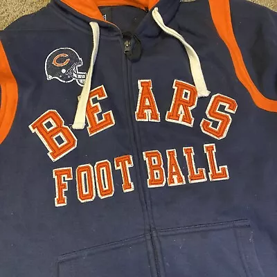 Chicago Bears Men’s Full Zip Hooded Sweatshirt / Hoodie M NFL Team Fleece Lined • $10.79