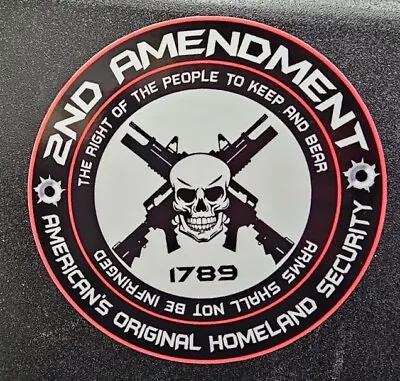 2nd Amendment Skull Gun Sticker 4  Hunting Right To Bear Arms 5.56 9MM AR-15 • $4