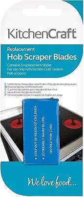 £3.45 • Buy Kitchen Craft Pack Of 5 Stainless Steel Ceramic Hob Cleaner Scraper Spare Blades