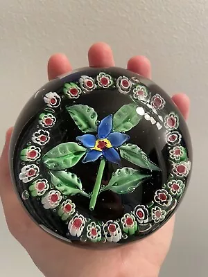 Beautiful Vintage Floral Millefiori Art Glass Paperweight • $19.99