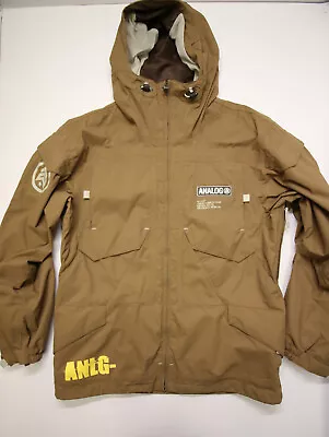 Analog Snowboard Jacket Mens M Khaki Pockets Hooded Ski Snow • $65