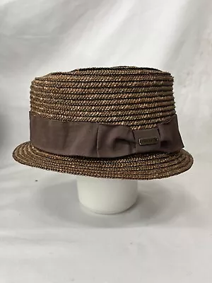 Kangol Wheat Braid Pork Pie Hat Size Medium Straw Wicker Woven  • $54.99