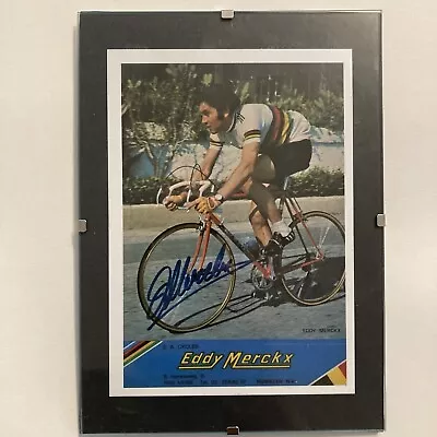 Framed Vintage Eddy Merckx World Champion Jersey Postcard Tour De France Cycling • $30.83