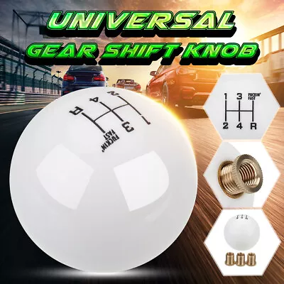 $18.49 • Buy Car 5 Speed Round Gear Shift Knob Ball Shifter Lever Universal Manual  White