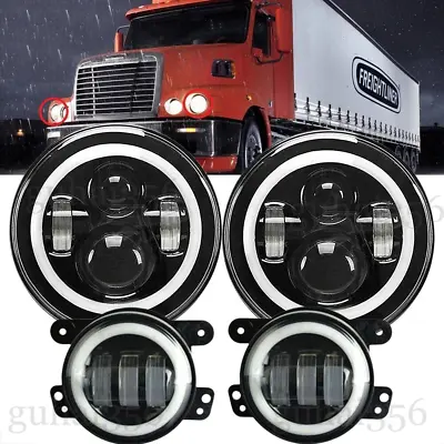 Fit Freightliner Century Class 7'' LED Projector Headlight Hi/Lo & 4'' Fog Light • $69.99