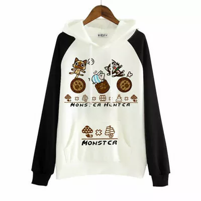 Monster Hunter Cat Airou Hoodie Sweat Fleece Sweatershirt Tops Cosplay Costume • $35.98