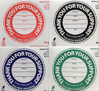 £2.98 • Buy Tamper-proof Security Labels/ring Seals For Polybox Round Charity Collection Can