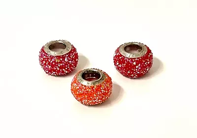 £22.33 • Buy Amore & Baci Italy 925 Sterling Silver Glitter Bead Bracelet Charms Set