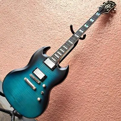 Epiphone SG Prophecy Blue Tiger Aged Gloss 24F Ebony Good Condition From Japan • $899