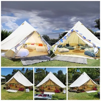 $410.99 • Buy 5M 6M 7M Cotton Canvas Bell Tent Waterproof Civil War Hunting Camping Yurt Tents
