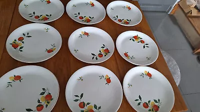 Vintage ALFRED MEAKIN Glo-White 'Oranges And Lemons' RARE 1970s 9  Dinner Plates • £10