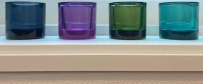 Iittala Marimekko Kivi Amethyst Forest Green Sea Blue Rain 4 Candle Holder Set • $499