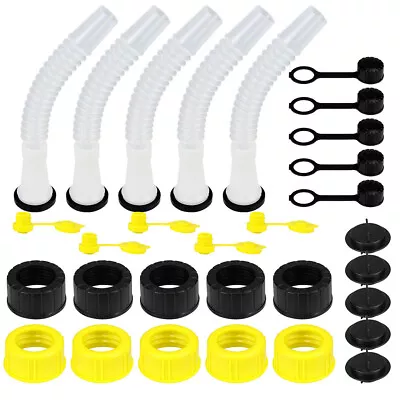 Pack Of Five Gas Can Spouts With Caps And Gaskets Included Fits Wedco Fits Eagle • $21.99