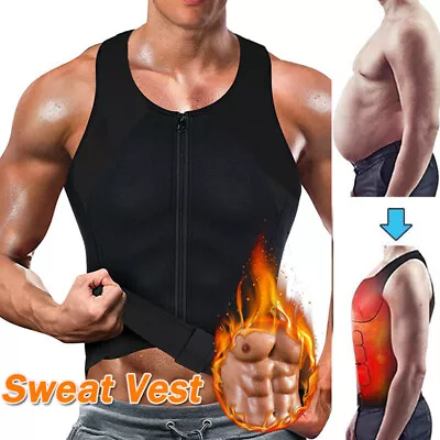 Men Sauna Sweat Vest Waist Trainer Neoprene Tank Top Body Shaper Weight Loss  • $9.99