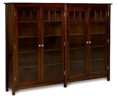 Amish Bookshelf Bookcase Solid Wood Wooden Furniture Office Kitchen Double New • $2591.99