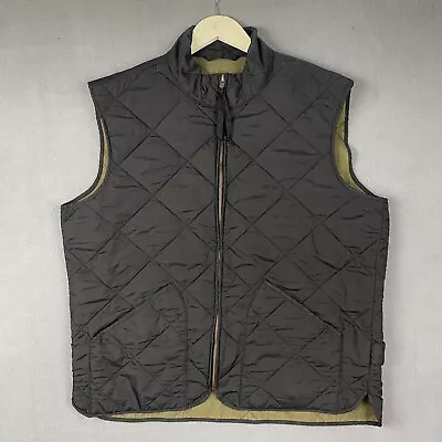 J Crew Vest Adult Large Black Green Puffer Vest Vintage Outdoor Military Surplus • $24.42