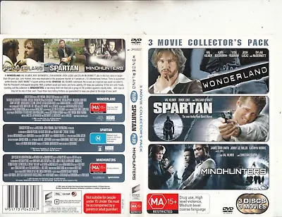 Wonderland-2003 & Spartan-2004 & Mindhunters-2006-Sony Pictures-Movie SP-3 DVD • $35.59