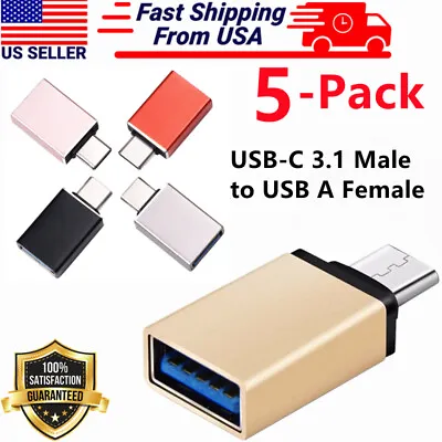 5 Pack USB-C Type C 3.1 Male To USB 3.0 Type A OTG Converter Adapter Sync Data • $4.99