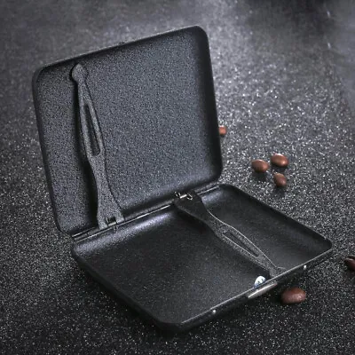 Sand Black Metal Cigarette Case Box Holder For 20 Regular Cigarettes Gifts USA • $15.99