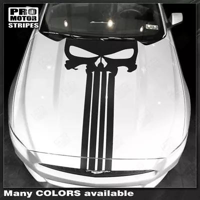 Ford Mustang 2013-2023 Punisher Skull Hood Decal Stripe (Choose Color) • $108.58