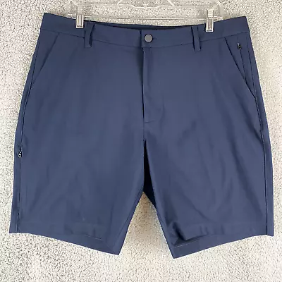 7 Diamonds Shorts Men 36 Blue Infinity Stretch Golf Performance Zip Pocket Chino • $17.99