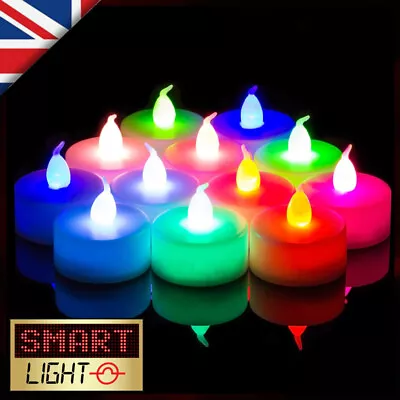 SmartLight Flameless Battery LED Tea Light Candles Tealights Bathroom • £5.95