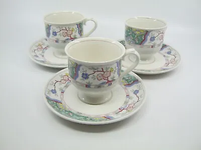 Lot Of 3 Mikasa Villa Medici Provincial Cups And Saucers Oriental Blue CV900 • $26.85