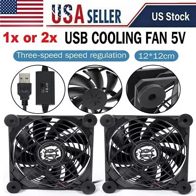 1/2X 120mm Mini USB Cooling Fan Silent Air Cooler For PC Computer Desktop US • $12.32