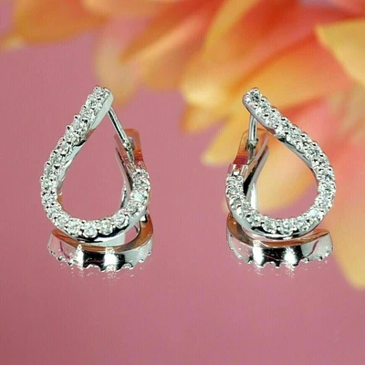 $101.99 • Buy 2.50 Ct Round Cut Real Moissanite Earring Jackets Stud 14K White Gold Plated