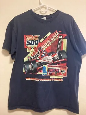 2007 Indianapolis Indy 500 Men's Black T-shirt Size Large 21 X26  Plain Back • $27.99