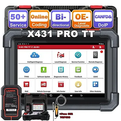 LAUNCH X431 PRO TT V+ PRO5 OBD2 Car Diagnostic Tool Scanner Key Programming ADAS • $779