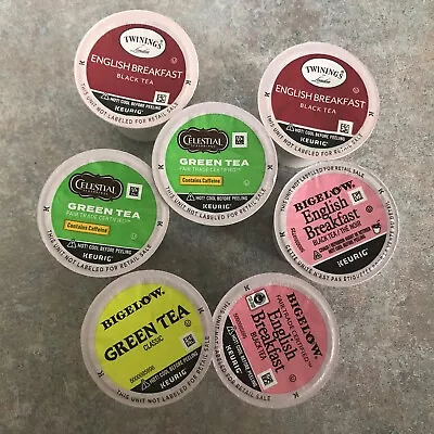 Lot Of 7 K Cups Tea Variety Flavor Pack Sampler Pods NEW English Breakfast Green • $3.99