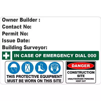 Owner Builder Sign Detailed | Construction Site Signs • $59.97