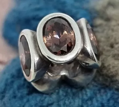 £22 • Buy Genuine Pandora Brown Crystal Oval Lights Charm 💕925 ALE RARE  