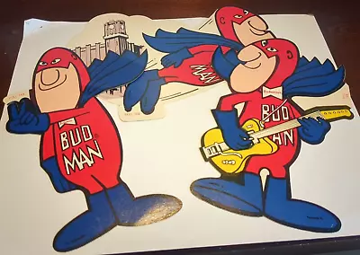 VINTAGE BUD MAN Budweiser Guitar Sticker Peace & Flying Cape 1970's • $15