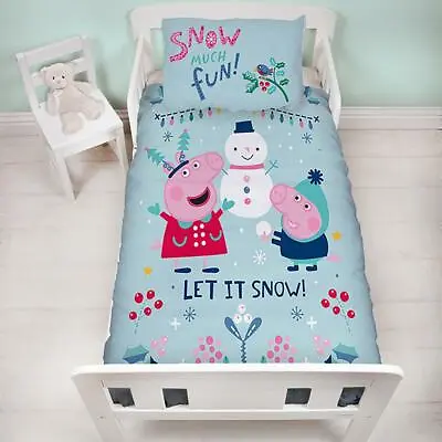 £16.99 • Buy Peppa Pig Junior Duvet Cover Set Snowman Xmas Two-sided Toddler Cot Bedding