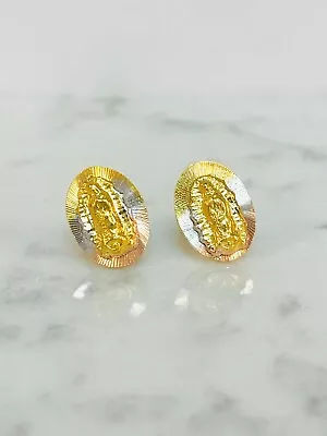 Aretes De La Virgencita De Guadalupe En Tres Oros Para Niñas Mujer /Navidad Gift • $12.59