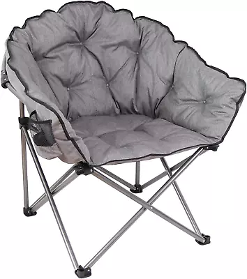 Macsports C932S-129 Padded Cushion Outdoor Folding Lounge Patio Club Chair Gray • $130.12