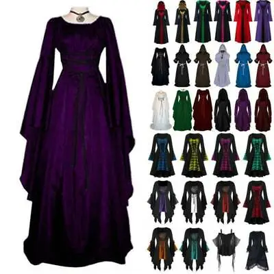 £19.07 • Buy Women Medieval Renaissance Victorian Long Fancy Dress Gothic Witch Cos Costume