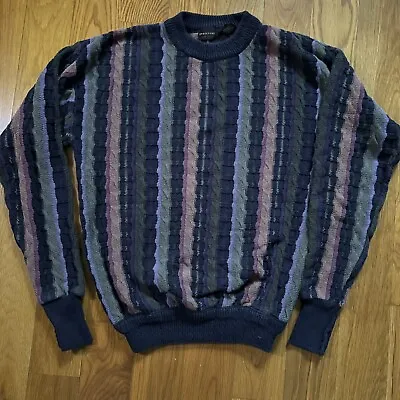 Vintage Structure Cotton Striped Multi Colored Sweater Size Small Coogi Style • $30