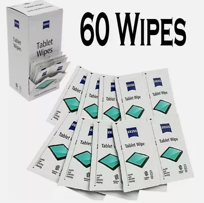 £3.99 • Buy 60 X ZEISS Cleaning Tablet Wipes Alcohol Free Lens Laptop Camera LCD TV Screen 